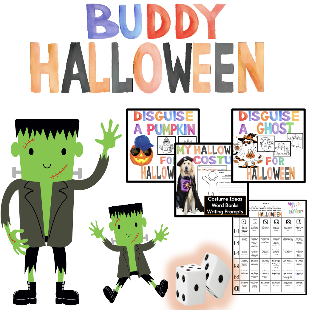 Halloween Activities for Big Buddies and Little Buddies: Disguise a Ghost, Halloween Costume Writing and Disguise a Pumpkin!